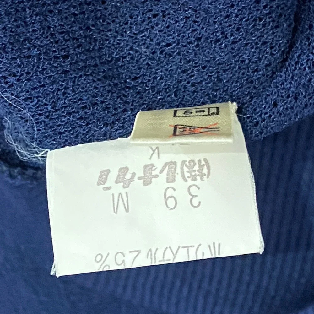 Arnold Palmer Renown Vintage V-Neck Sweater Navy Blue Umbrella Logo Mens M